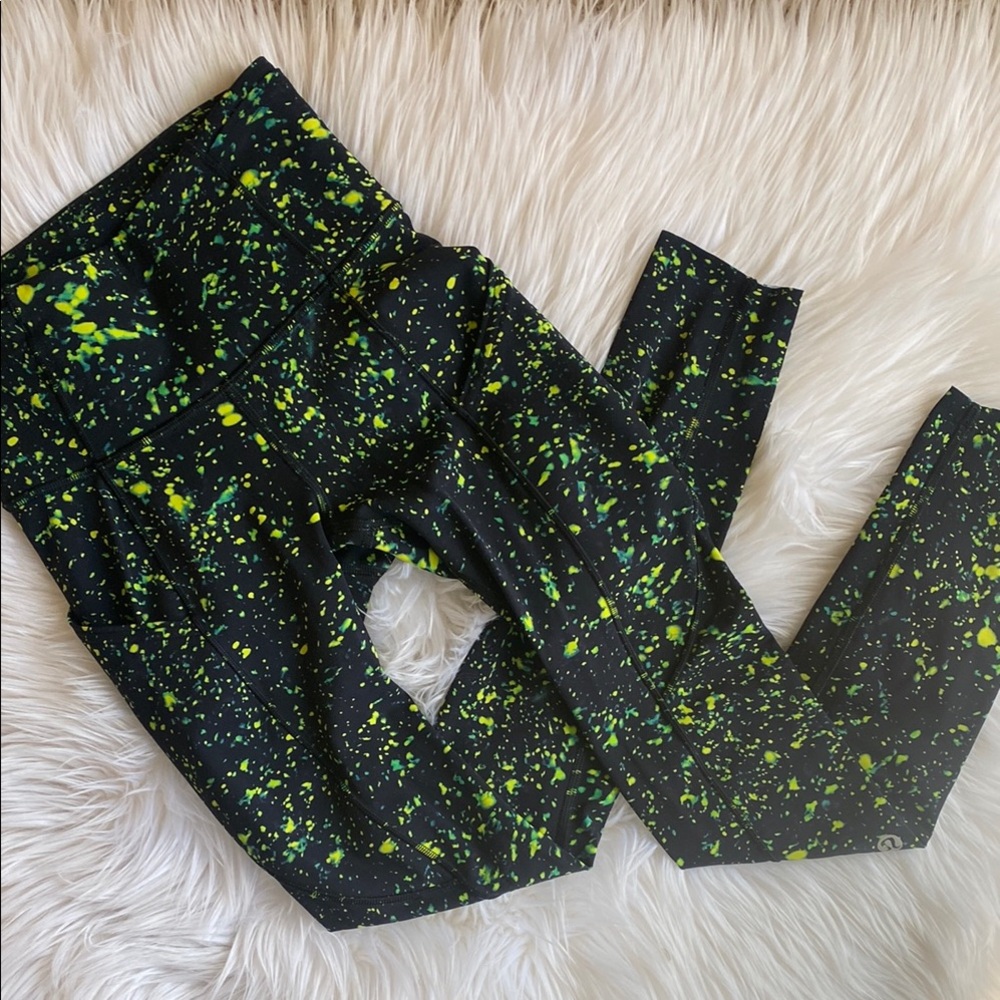 Lululemon fast & free leggings sparks fly multi 0